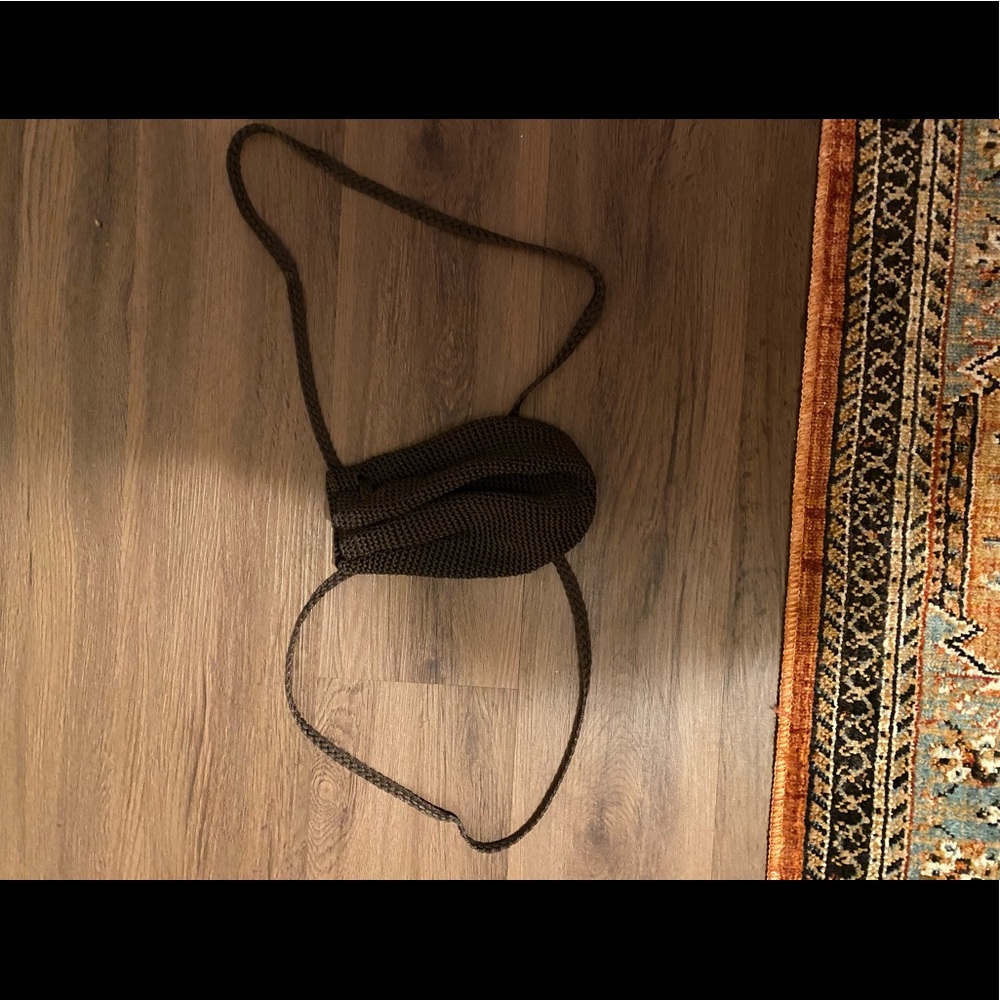 Brown knit mini backpack